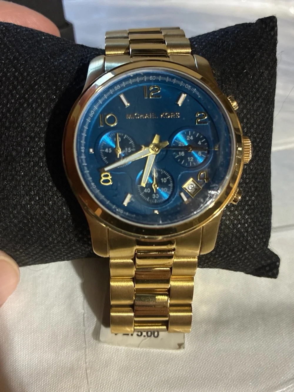 Michael Kors Gold-Tone Bracelet Watch with Bright Blue Dial